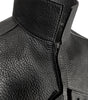 Detail view Zip up high neck Leather vest harness from badami and co