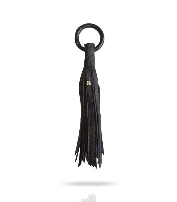 Black Genuine Leather tassel clip from Badami & Co