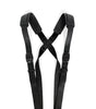 Detail View of all black Leather Shoulder-strap Fashion Harness from badami and co