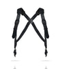 Front View of all black Leather Shoulder-strap Fashion Harness from badami and co